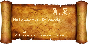Maloveczky Rikarda névjegykártya